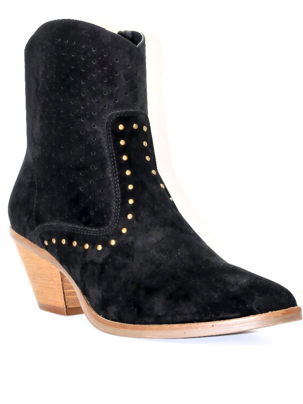 NWT Dingo Miss Priss Black Suede Studded Western Booties - Size 8 (In Box)